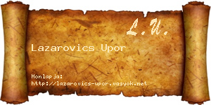 Lazarovics Upor névjegykártya